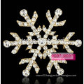 costume big flower snow flake clear crystal wholesale brooch